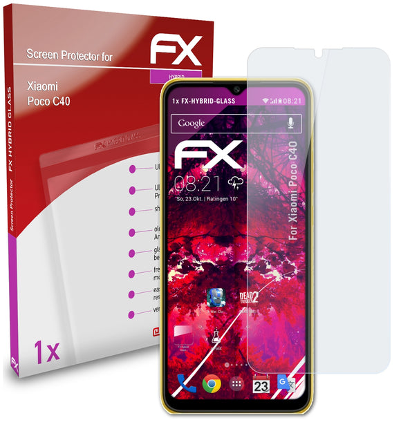 atFoliX FX-Hybrid-Glass Panzerglasfolie für Xiaomi Poco C40