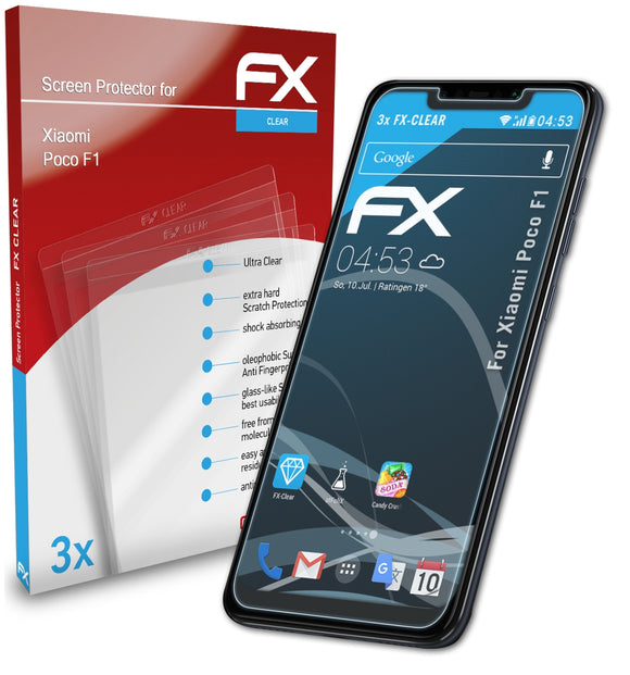 atFoliX FX-Clear Schutzfolie für Xiaomi Poco F1