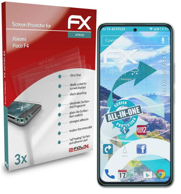 atFoliX FX-ActiFleX Displayschutzfolie für Xiaomi Poco F4