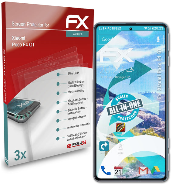 atFoliX FX-ActiFleX Displayschutzfolie für Xiaomi Poco F4 GT