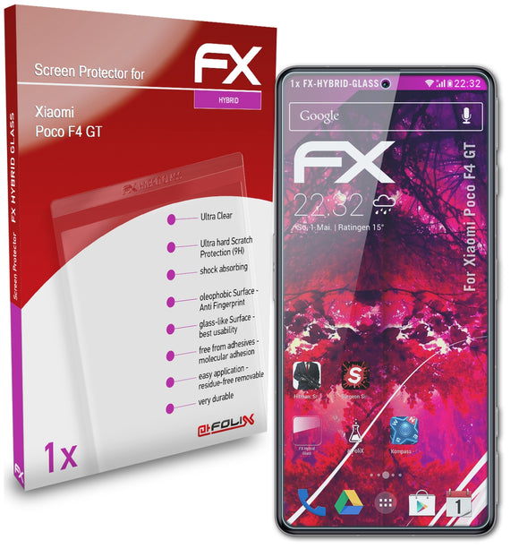 atFoliX FX-Hybrid-Glass Panzerglasfolie für Xiaomi Poco F4 GT