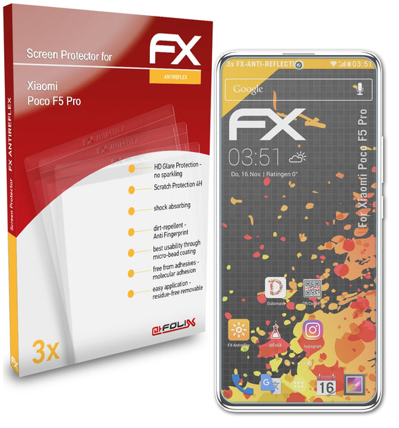atFoliX FX-Antireflex Displayschutzfolie für Xiaomi Poco F5 Pro