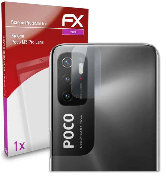 atFoliX FX-Hybrid-Glass Panzerglasfolie für Xiaomi Poco M3 Pro Lens