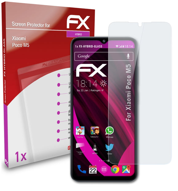 atFoliX FX-Hybrid-Glass Panzerglasfolie für Xiaomi Poco M5