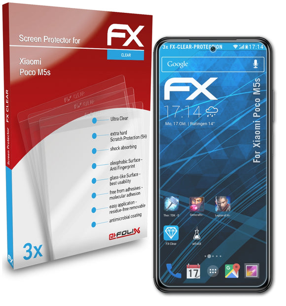 atFoliX FX-Clear Schutzfolie für Xiaomi Poco M5s