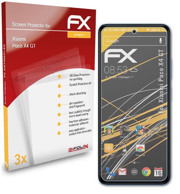 atFoliX FX-Antireflex Displayschutzfolie für Xiaomi Poco X4 GT