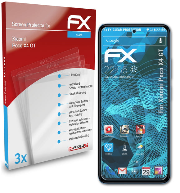 atFoliX FX-Clear Schutzfolie für Xiaomi Poco X4 GT