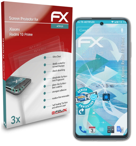 atFoliX FX-ActiFleX Displayschutzfolie für Xiaomi Redmi 10 Prime