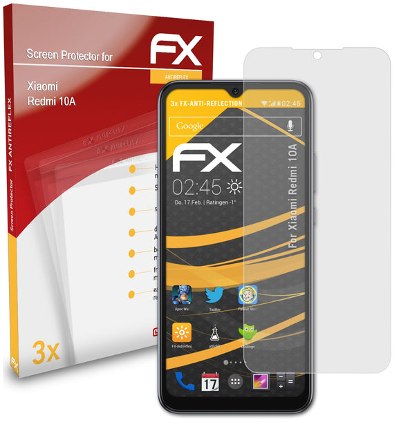 atFoliX FX-Antireflex Displayschutzfolie für Xiaomi Redmi 10A