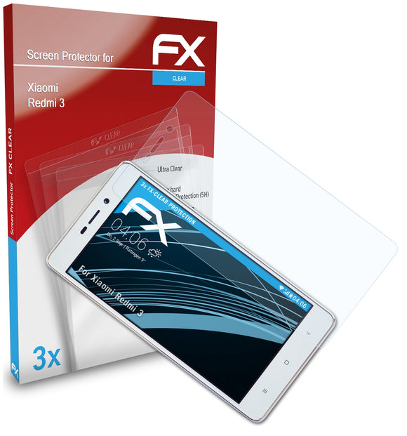 atFoliX FX-Clear Schutzfolie für Xiaomi Redmi 3