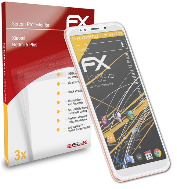 atFoliX FX-Antireflex Displayschutzfolie für Xiaomi Redmi 5 Plus