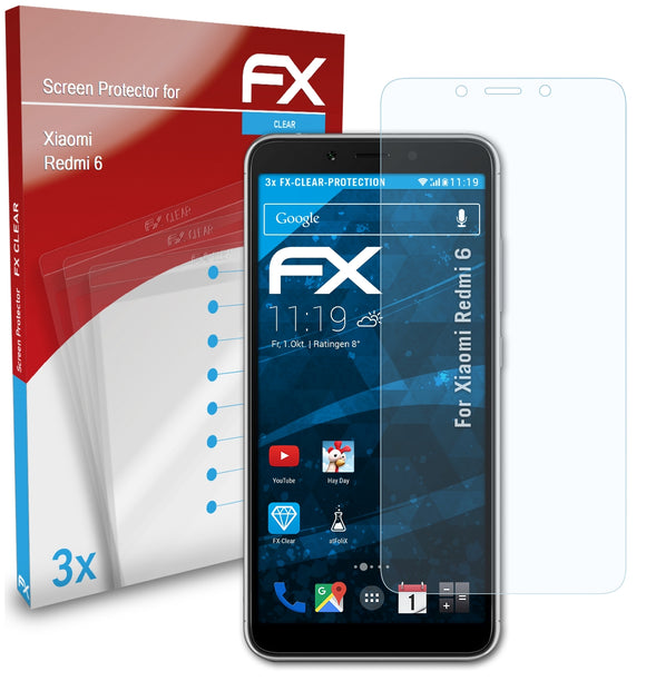 atFoliX FX-Clear Schutzfolie für Xiaomi Redmi 6