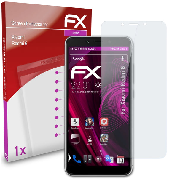 atFoliX FX-Hybrid-Glass Panzerglasfolie für Xiaomi Redmi 6