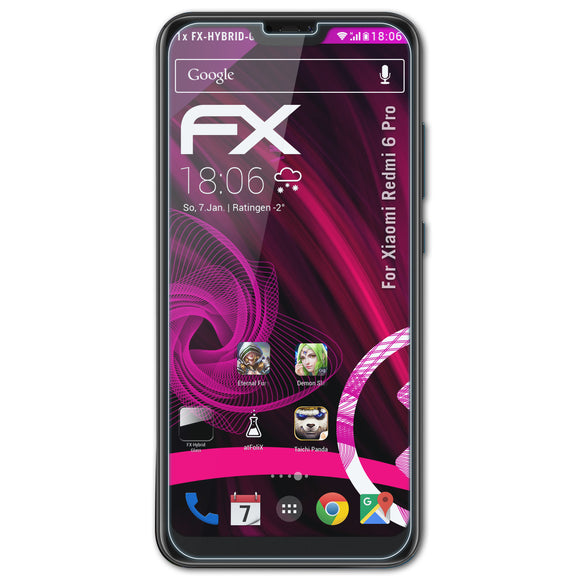 atFoliX FX-Hybrid-Glass Panzerglasfolie für Xiaomi Redmi 6 Pro