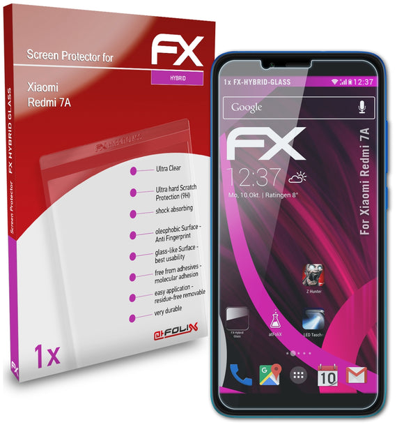 atFoliX FX-Hybrid-Glass Panzerglasfolie für Xiaomi Redmi 7A
