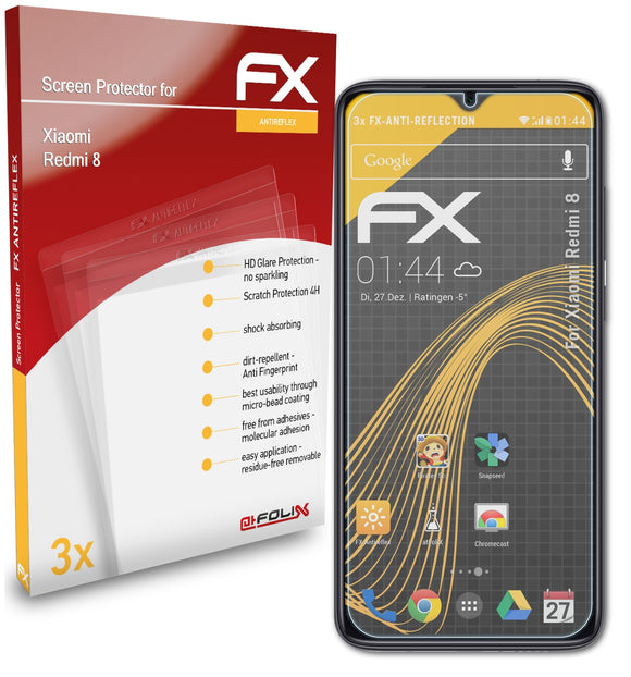atFoliX FX-Antireflex Displayschutzfolie für Xiaomi Redmi 8