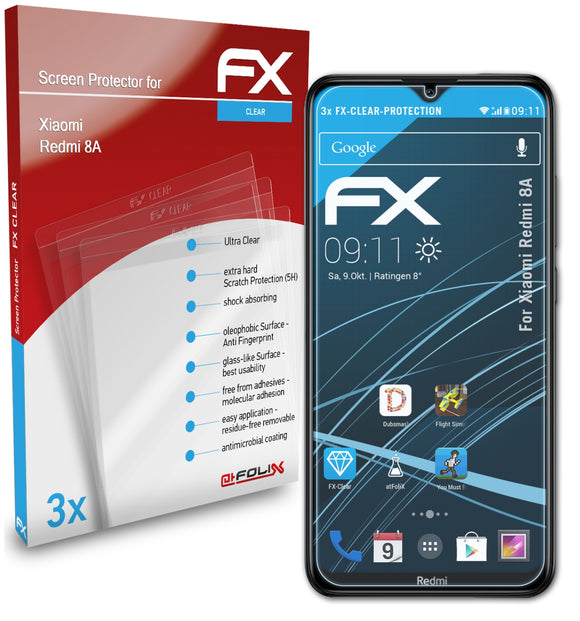 atFoliX FX-Clear Schutzfolie für Xiaomi Redmi 8A