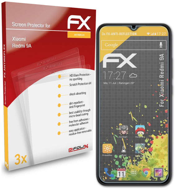 atFoliX FX-Antireflex Displayschutzfolie für Xiaomi Redmi 9A