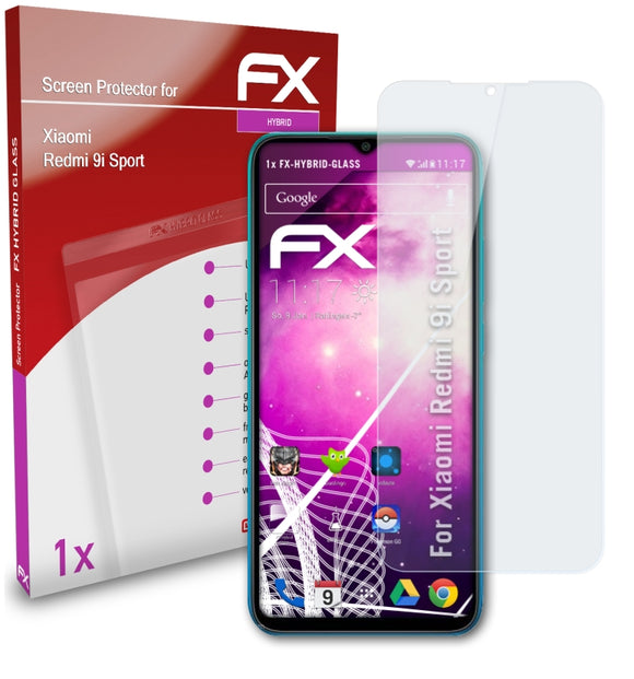 atFoliX FX-Hybrid-Glass Panzerglasfolie für Xiaomi Redmi 9i Sport