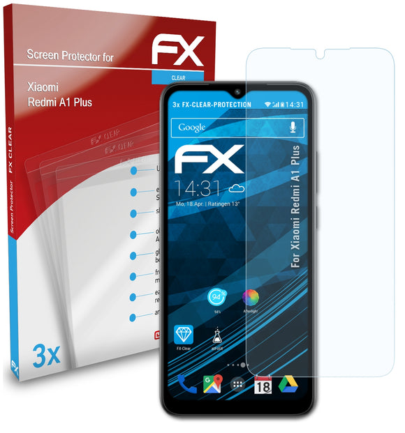 atFoliX FX-Clear Schutzfolie für Xiaomi Redmi A1 Plus