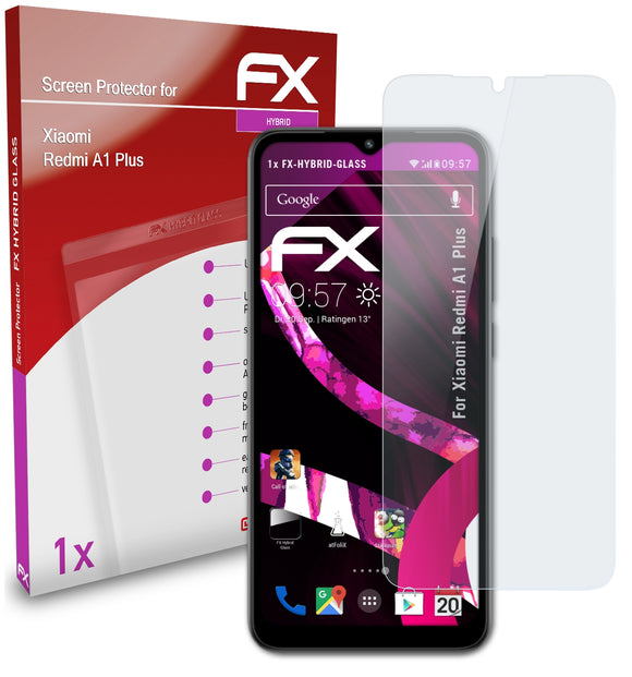 atFoliX FX-Hybrid-Glass Panzerglasfolie für Xiaomi Redmi A1 Plus
