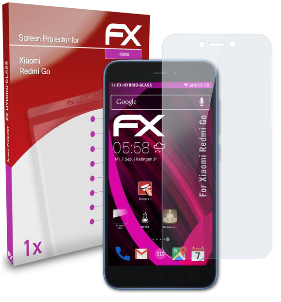 atFoliX FX-Hybrid-Glass Panzerglasfolie für Xiaomi Redmi Go