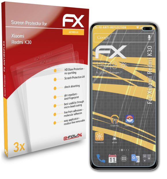 atFoliX FX-Antireflex Displayschutzfolie für Xiaomi Redmi K30