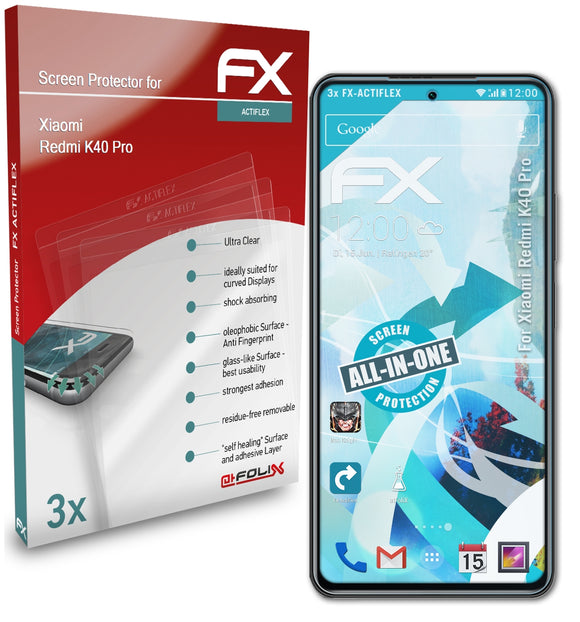 atFoliX FX-ActiFleX Displayschutzfolie für Xiaomi Redmi K40 Pro