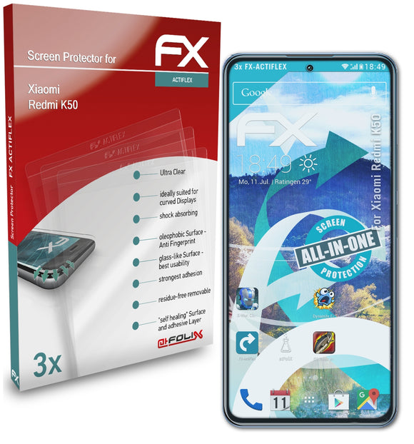 atFoliX FX-ActiFleX Displayschutzfolie für Xiaomi Redmi K50