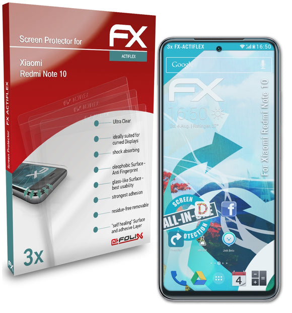 atFoliX FX-ActiFleX Displayschutzfolie für Xiaomi Redmi Note 10