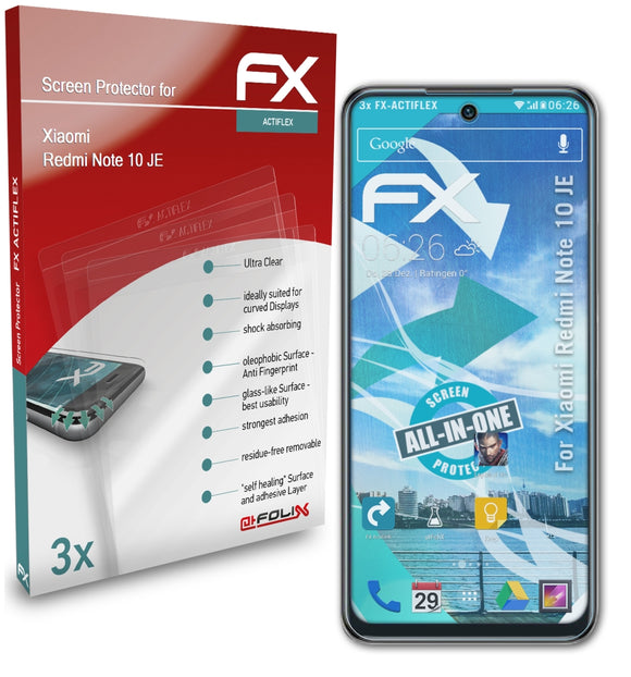 atFoliX FX-ActiFleX Displayschutzfolie für Xiaomi Redmi Note 10 JE