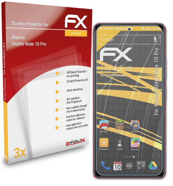 atFoliX FX-Antireflex Displayschutzfolie für Xiaomi Redmi Note 10 Pro