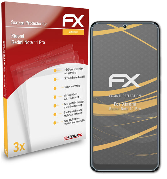 atFoliX FX-Antireflex Displayschutzfolie für Xiaomi Redmi Note 11 Pro