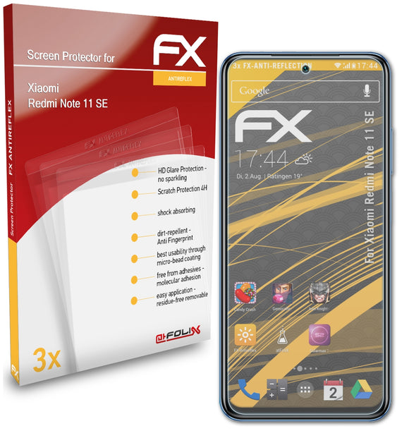 atFoliX FX-Antireflex Displayschutzfolie für Xiaomi Redmi Note 11 SE