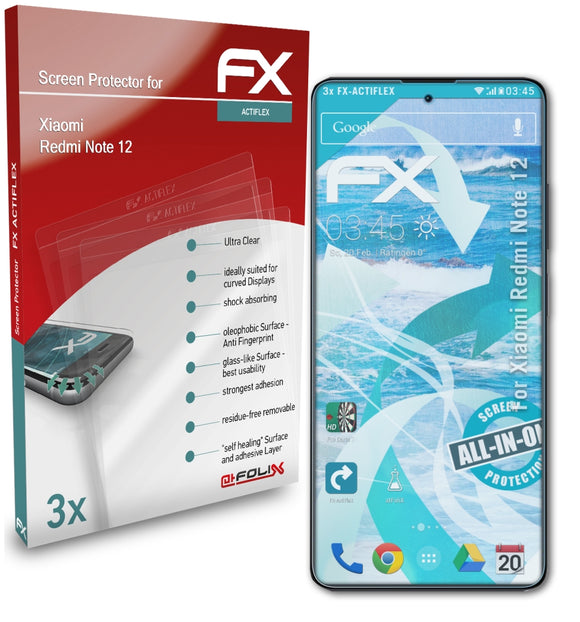 atFoliX FX-ActiFleX Displayschutzfolie für Xiaomi Redmi Note 12