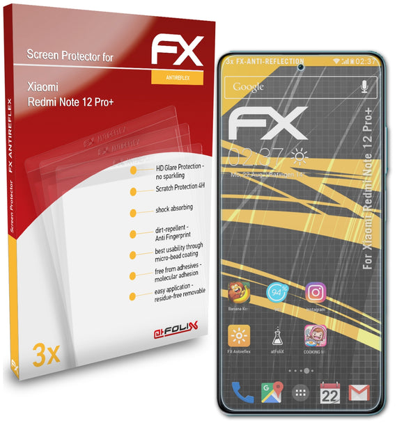 atFoliX FX-Antireflex Displayschutzfolie für Xiaomi Redmi Note 12 Pro+