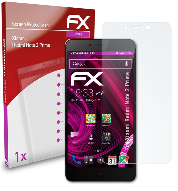 atFoliX FX-Hybrid-Glass Panzerglasfolie für Xiaomi Redmi Note 2 (Prime)