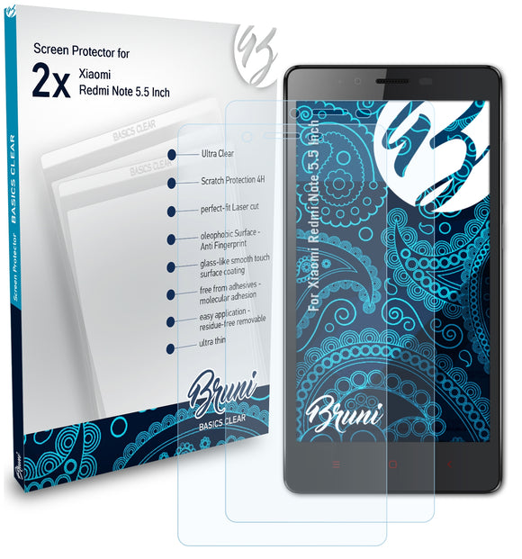 Bruni Basics-Clear Displayschutzfolie für Xiaomi Redmi Note (5.5 Inch)