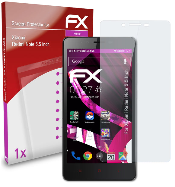 atFoliX FX-Hybrid-Glass Panzerglasfolie für Xiaomi Redmi Note (5.5 Inch)