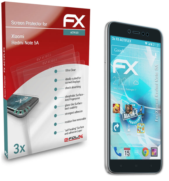 atFoliX FX-ActiFleX Displayschutzfolie für Xiaomi Redmi Note 5A