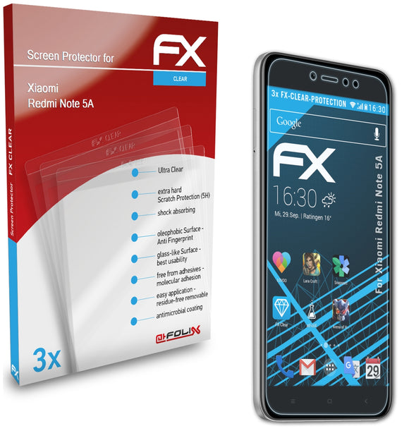 atFoliX FX-Clear Schutzfolie für Xiaomi Redmi Note 5A