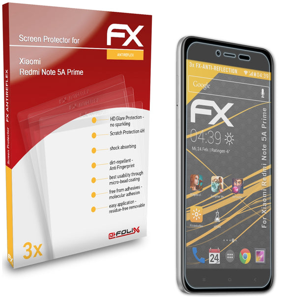 atFoliX FX-Antireflex Displayschutzfolie für Xiaomi Redmi Note 5A Prime