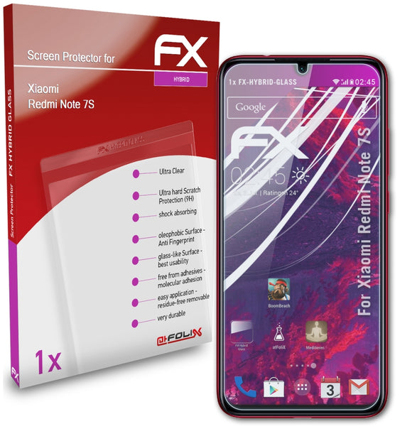 atFoliX FX-Hybrid-Glass Panzerglasfolie für Xiaomi Redmi Note 7S