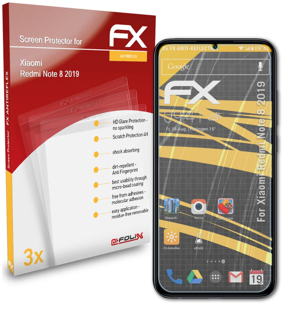 atFoliX FX-Antireflex Displayschutzfolie für Xiaomi Redmi Note 8 (2019)