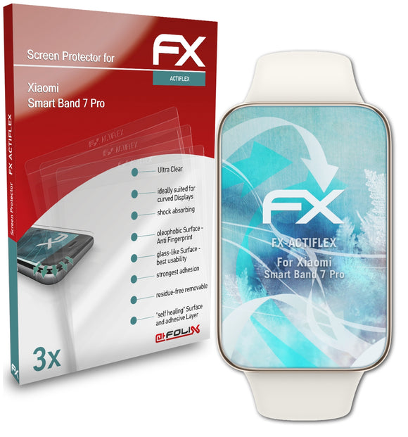 atFoliX FX-ActiFleX Displayschutzfolie für Xiaomi Smart Band 7 Pro
