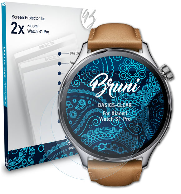 Bruni Basics-Clear Displayschutzfolie für Xiaomi Watch S1 Pro