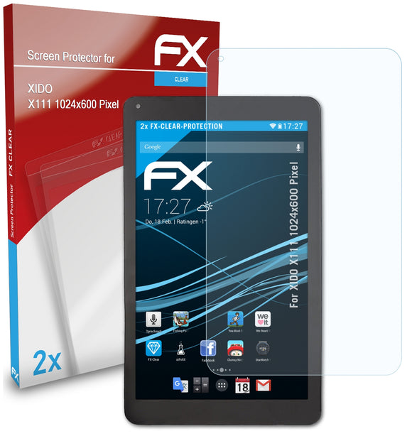 atFoliX FX-Clear Schutzfolie für XIDO X111 (1024x600 Pixel)