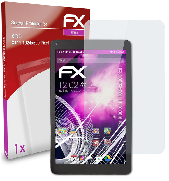 atFoliX FX-Hybrid-Glass Panzerglasfolie für XIDO X111 (1024x600 Pixel)