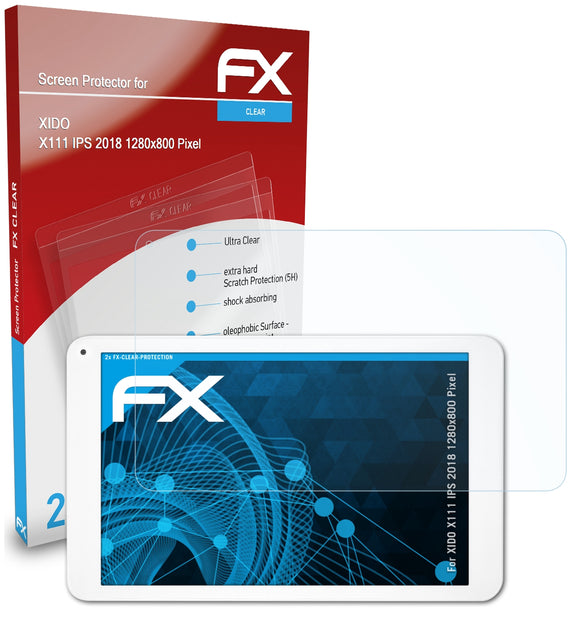 atFoliX FX-Clear Schutzfolie für XIDO X111 IPS 2018 (1280x800 Pixel)