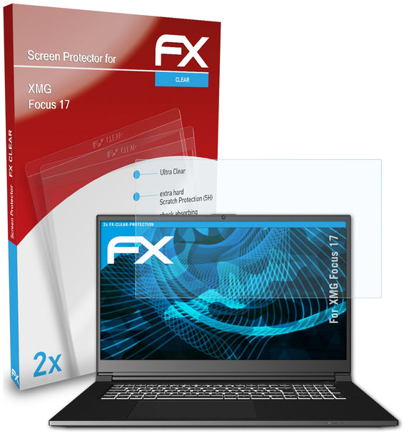 atFoliX FX-Clear Schutzfolie für XMG Focus 17